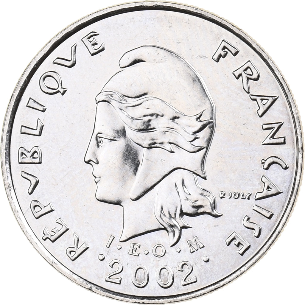 New Caledonia, 10 Francs, 2002, Paris, Nickel, MS(65-70), KM:11
