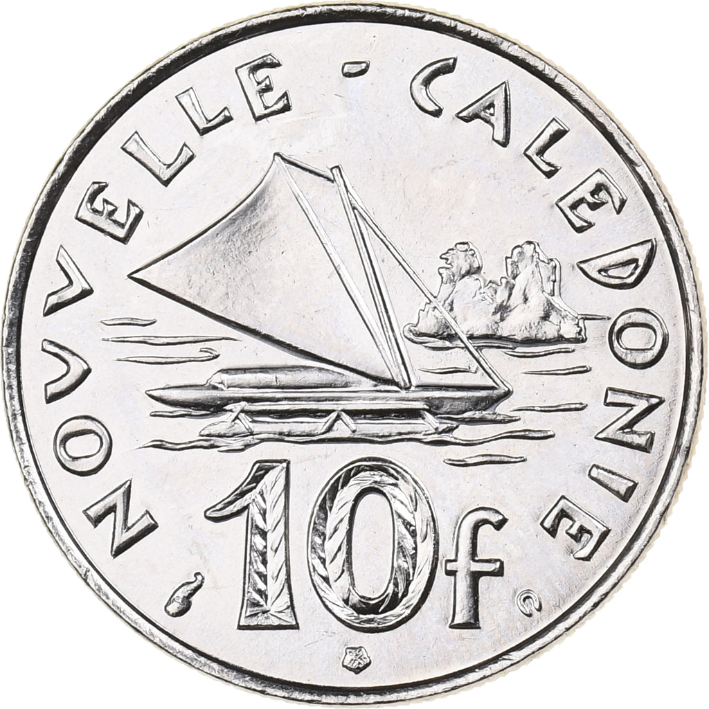 New Caledonia, 10 Francs, 2002, Paris, Nickel, MS(65-70), KM:11