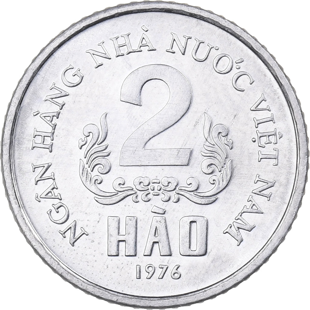 Vietnam, SOCIALIST REPUBLIC, 2 Hao, 1976, Aluminium, STGL, KM:12