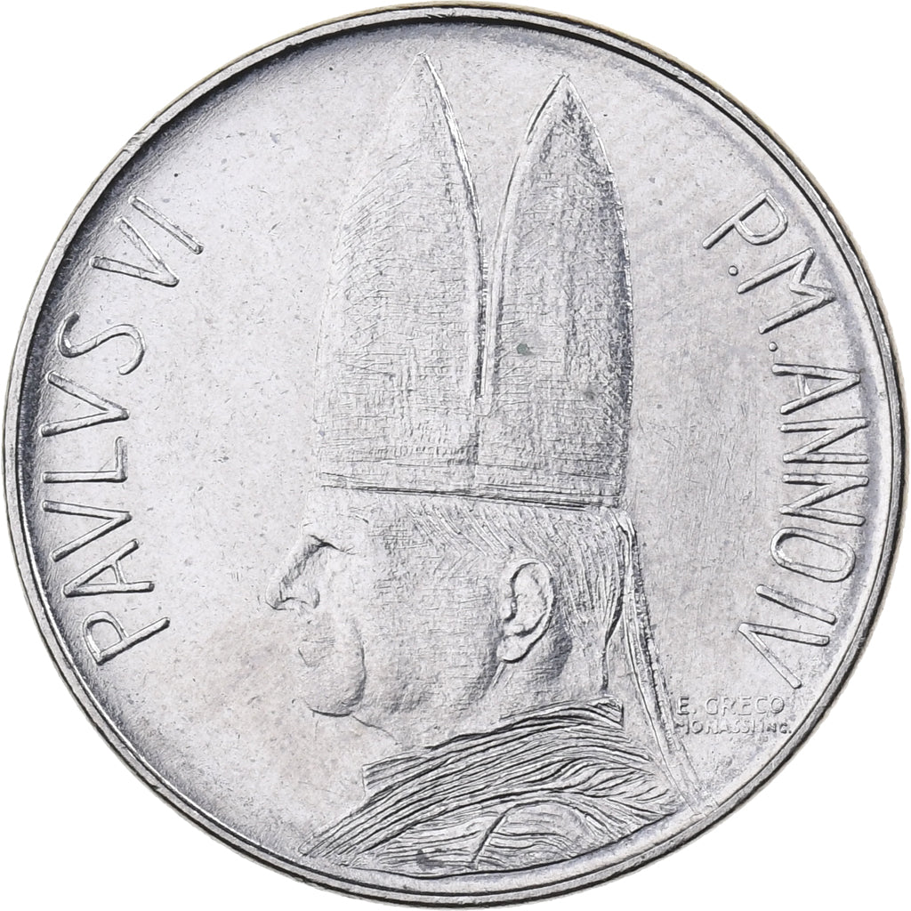 Cité du Vatican, Paul VI, 50 Lire, 1966, Rome, Acier inoxydable, SPL, KM:89