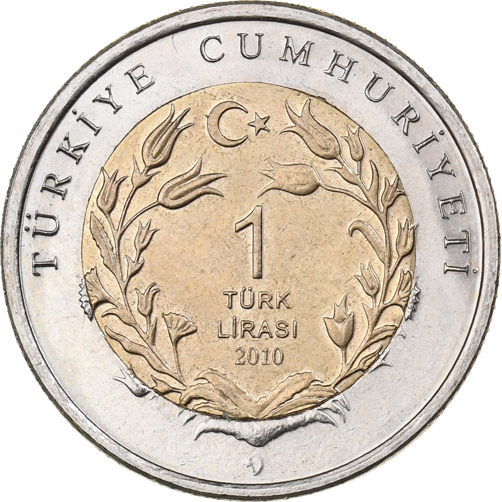 Turkije, Lira, 2010, Bi-Metallic, UNC-, KM:1279