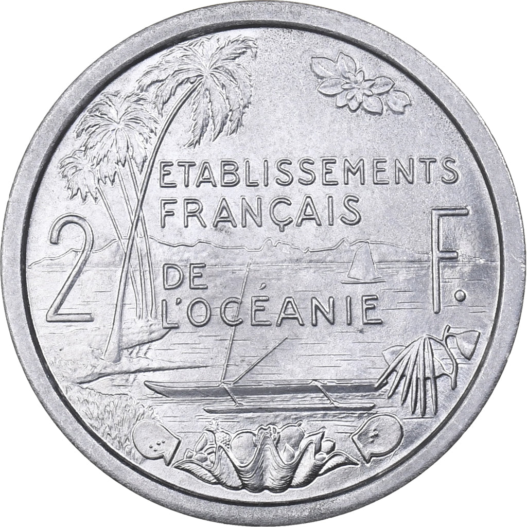 FRENCH OCEANIA, 2 Francs, 1949, Aluminum, MS(65-70), KM:3