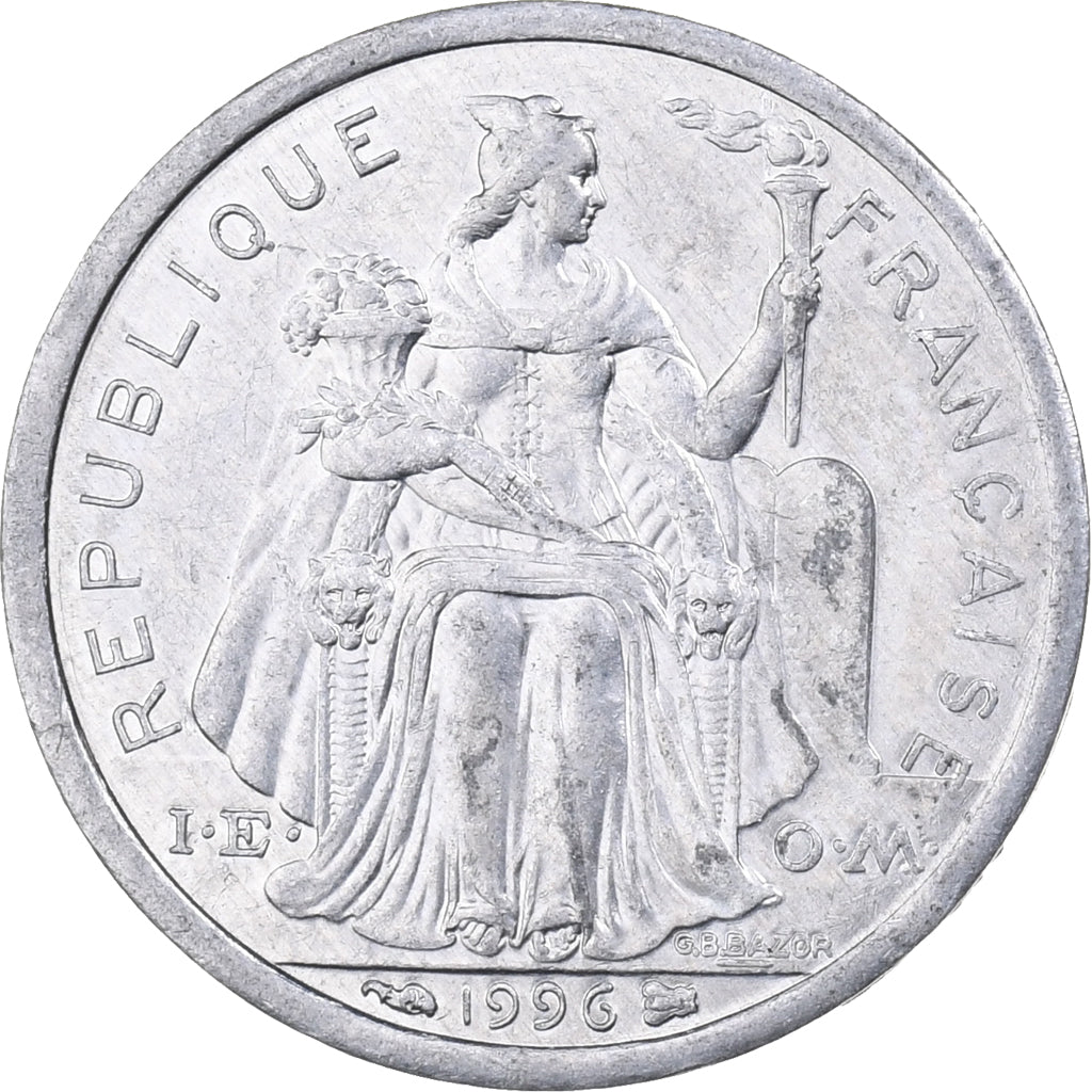 Nowa Kaledonia, Franc, 1996, Paris, Aluminium, MS(63), KM:10
