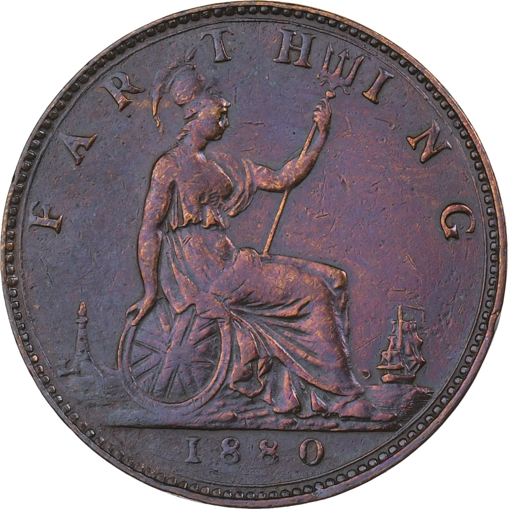 Grã-Bretanha, Victoria, Farthing, 1880, Bronze, EF(40-45), KM:753