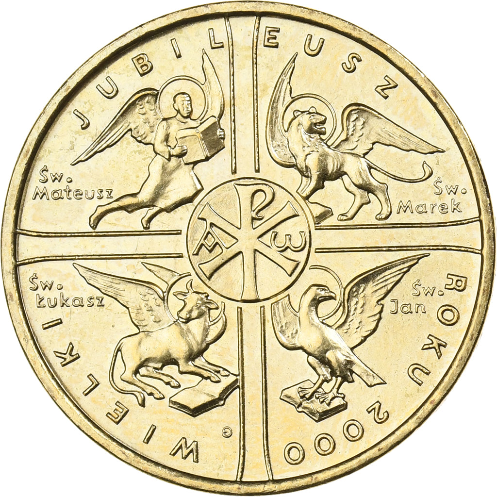 Polonia, 2 Zlote, 2000, Warsaw, Latón, FDC, KM:376
