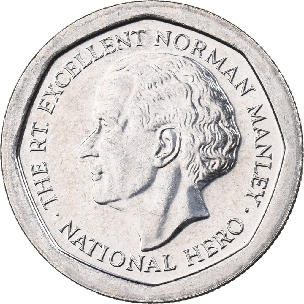 Jamaica, Elizabeth II, 5 Dollars, 1996, British Royal Mint, Nickel plated steel