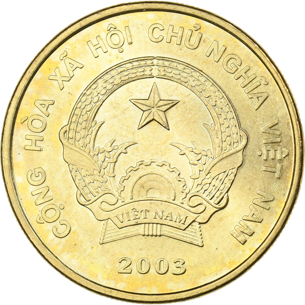 Vietname, SOCIALIST REPUBLIC, 2000 Dông, 2003, Vantaa, Aço Cromado a Latão
