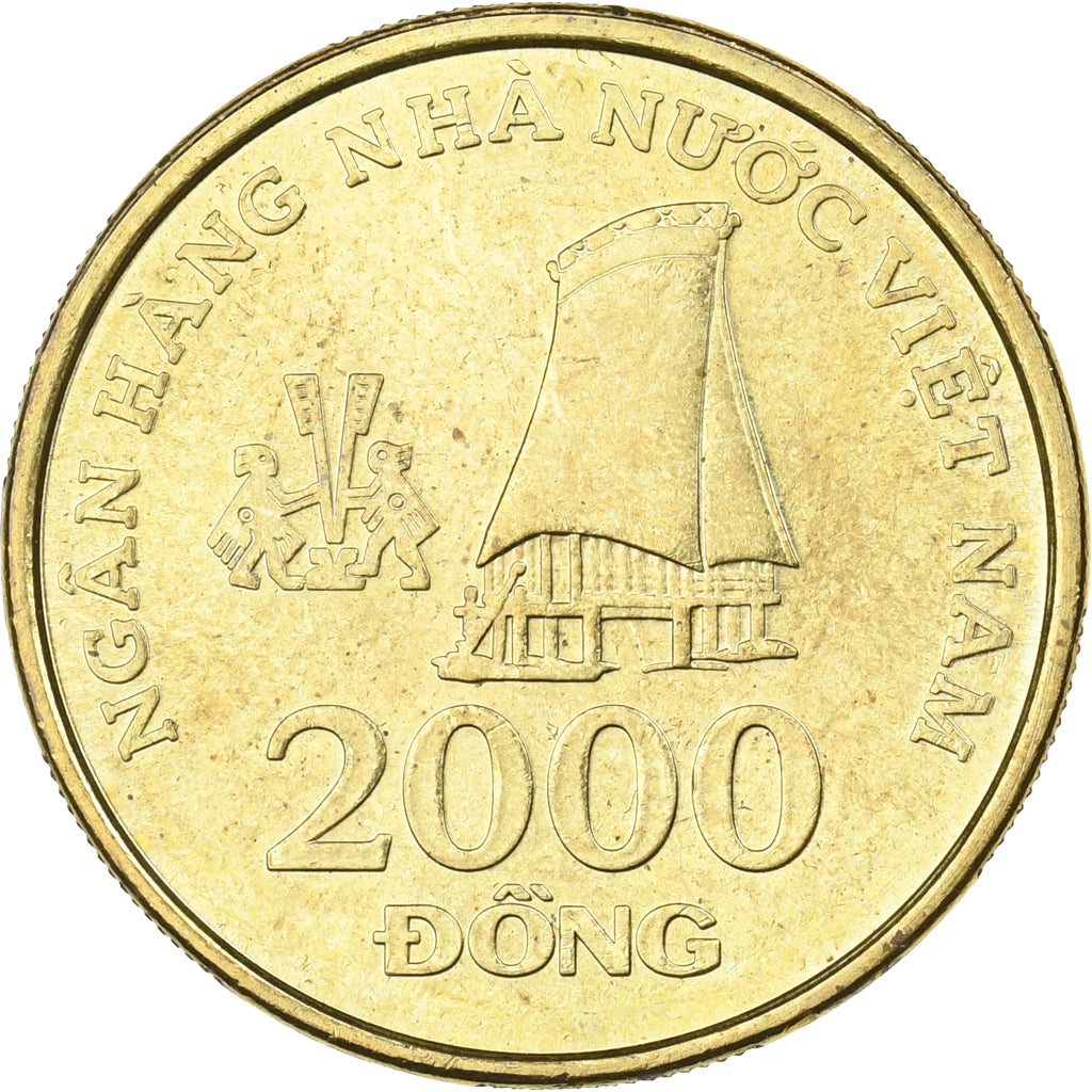 Vietname, SOCIALIST REPUBLIC, 2000 Dông, 2003, Vantaa, Aço Cromado a Latão