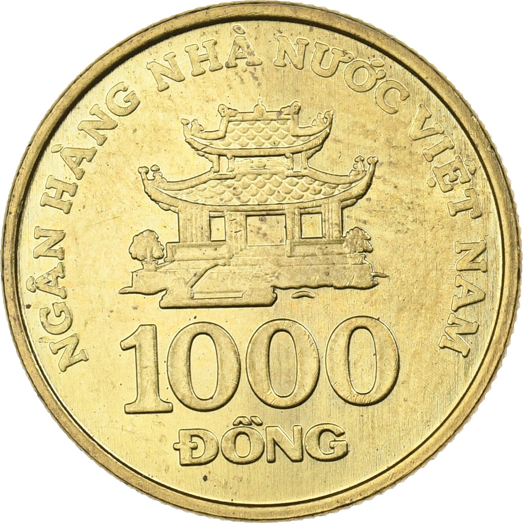 Vietnam, SOCIALIST REPUBLIC, 1000 Dông, 2003, Vantaa, Acciaio placcato ottone