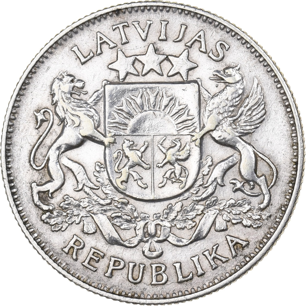 Letland, 2 Lati, 1926, Zilver, UNC-, KM:8