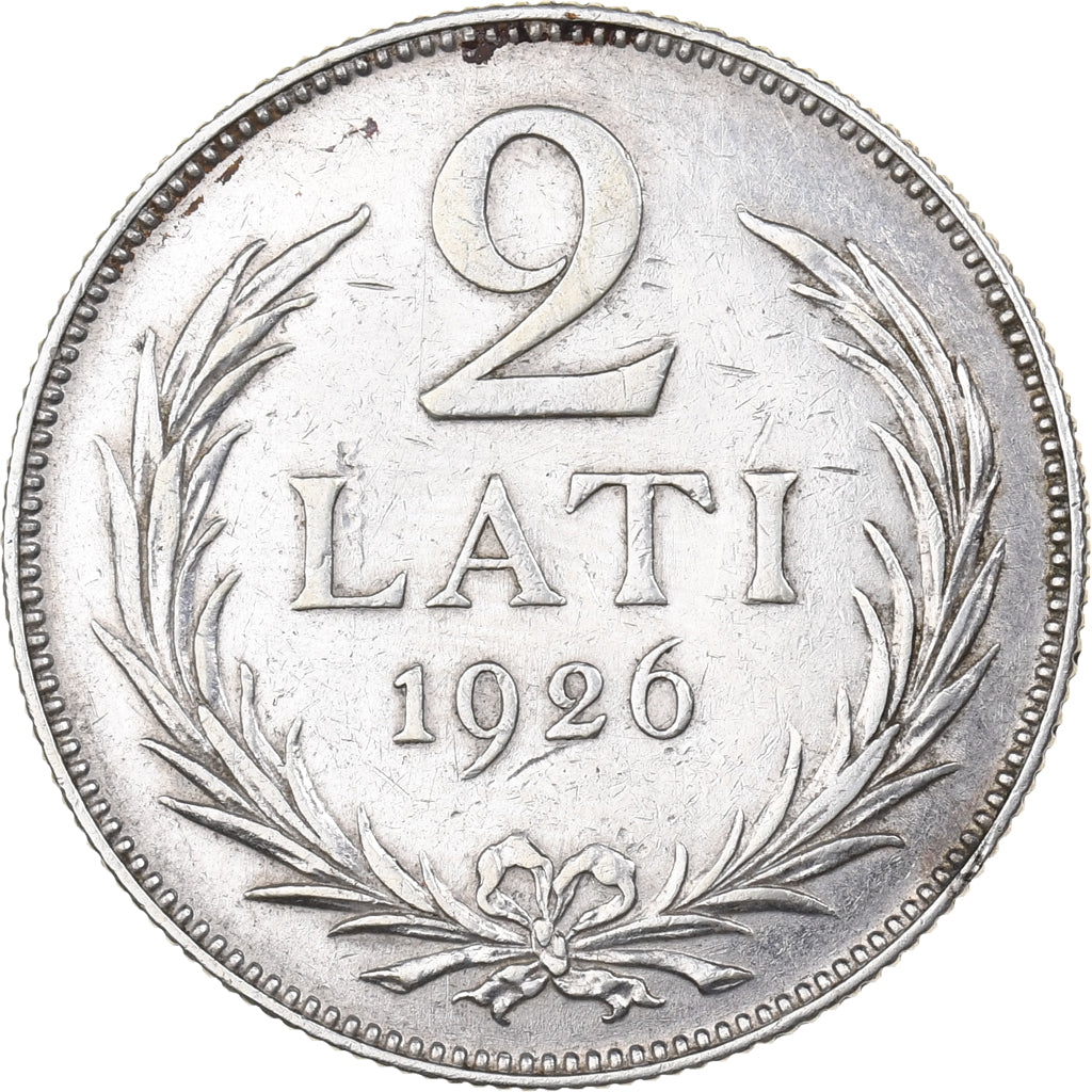 Letland, 2 Lati, 1926, Zilver, UNC-, KM:8