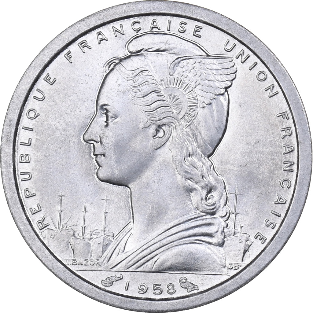 Madagascar, Franc, 1958, Paris, Aluminium, MS(65-70), KM:3