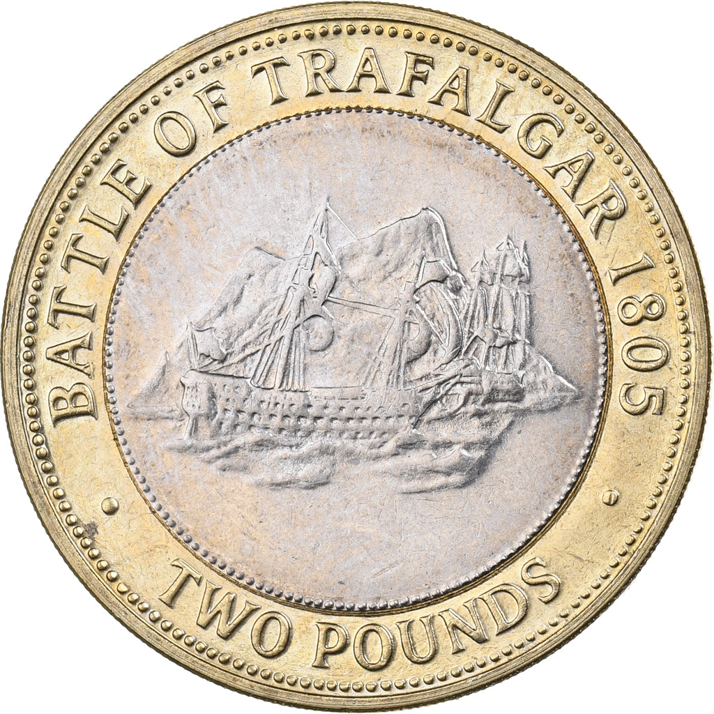 Gibraltar, Elizabeth II, 2 Pounds, 2008, Bi-Metallic, MS(63), KM:1092