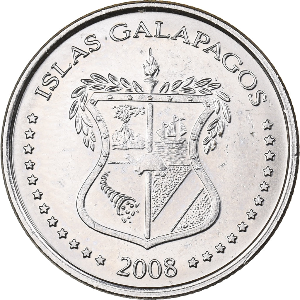 GALAPAGOS ISLANDS, 10 Centavos, 2008, Copper-nickel, MS63, KM:3