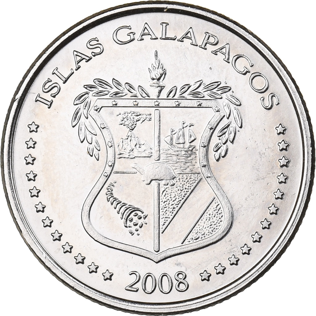 GALAPAGOS ISLANDS, 10 Centavos, 2008, Copper-nickel, MS(63), KM:3