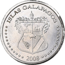 GALAPAGOS ISLANDS, 25 Centavos, 2008, Copper-nickel, MS(63), KM:4