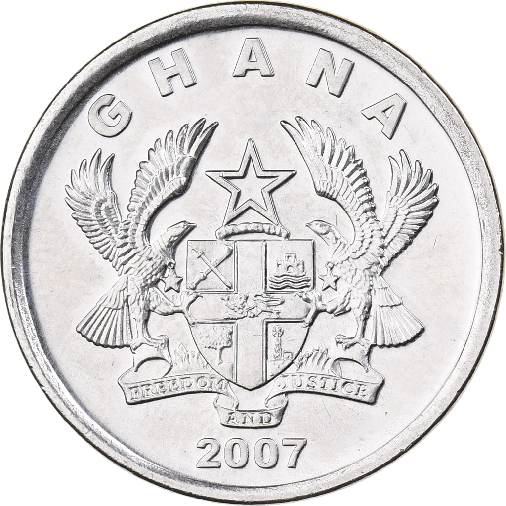 Ghana, 20 Pesewas, 2007, Nickel plaqué acier, FDC, KM:40