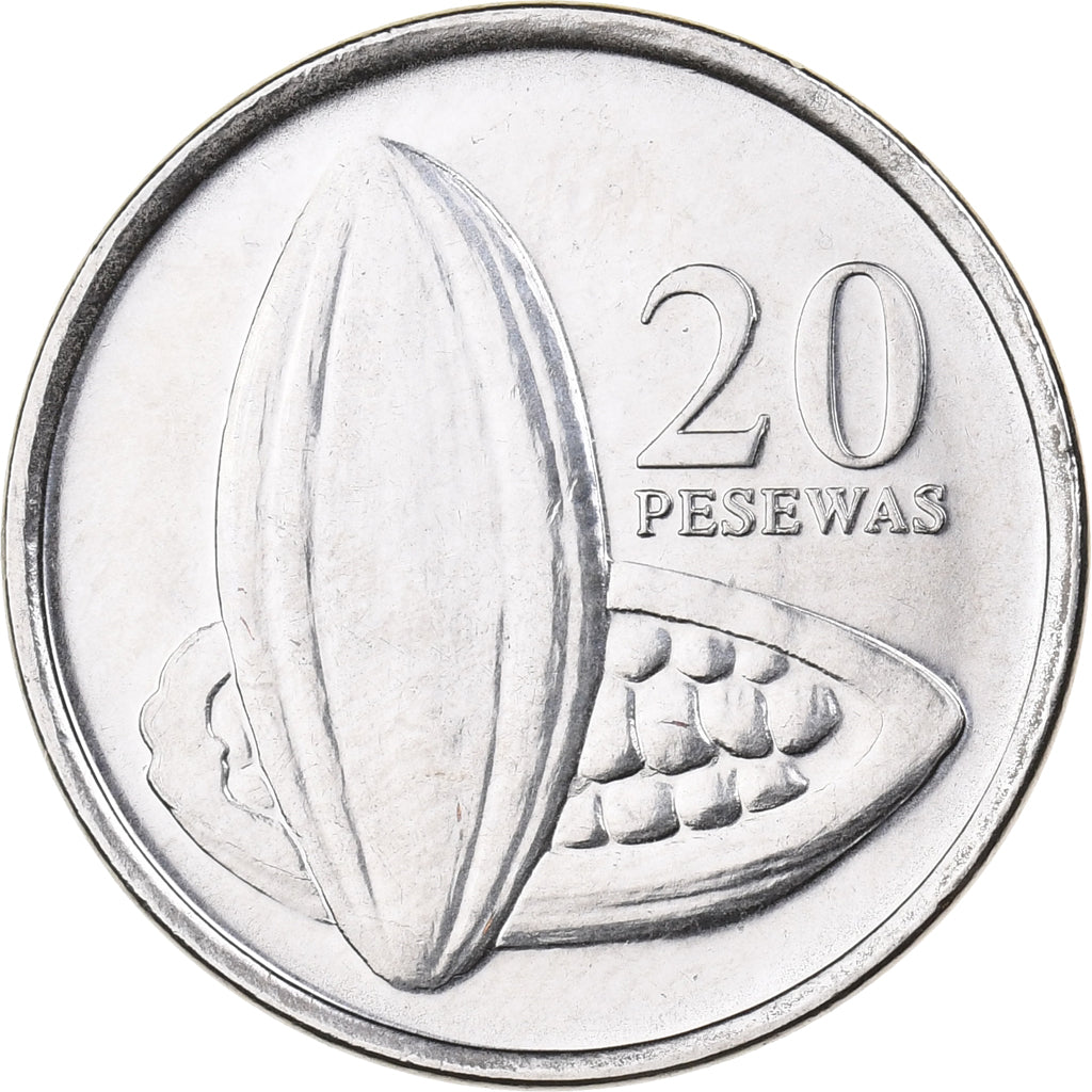 Ghana, 20 Pesewas, 2007, Nickel plaqué acier, FDC, KM:40