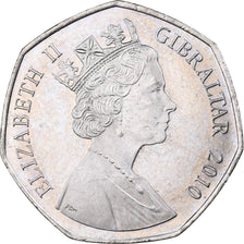 Gibraltar, Elizabeth II, 50 Pence, 2010, Copper-nickel, MS(63), KM:1089