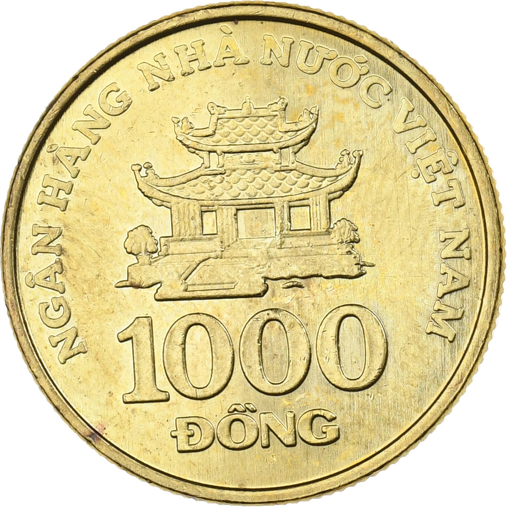 Viet Nam, SOCIALIST REPUBLIC, 1000 Dông, 2003, Vantaa, Brass plated steel, SPL