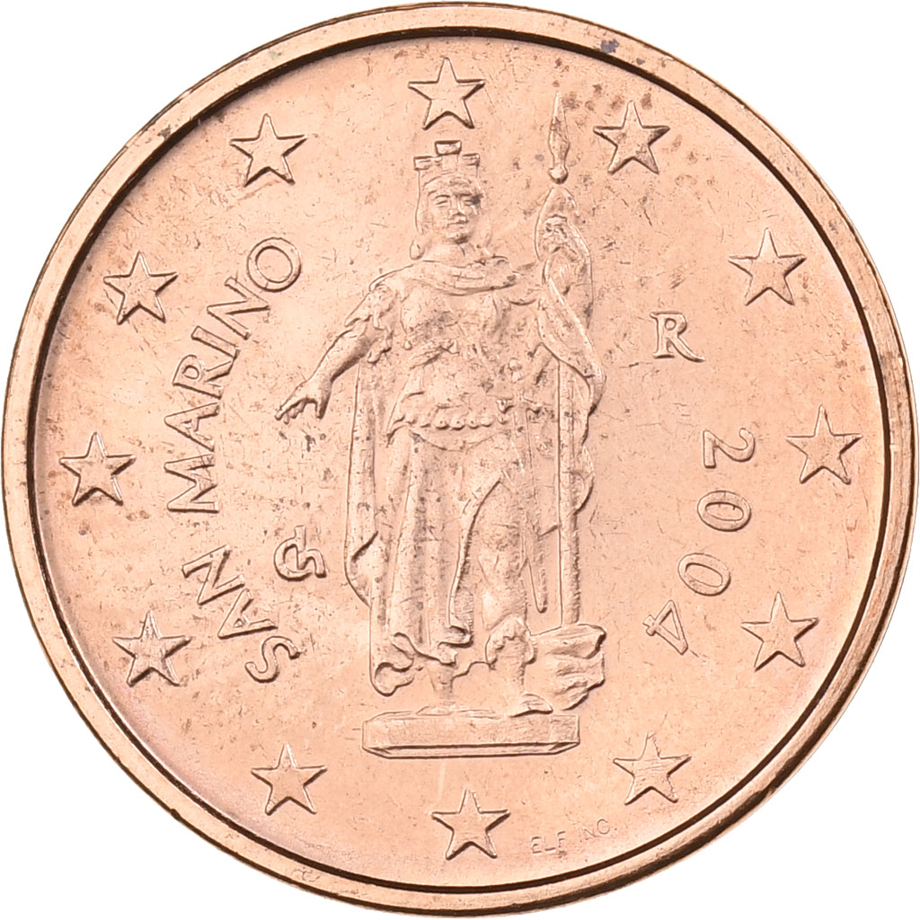 San Marino, 2 Euro Cent, 2004, Rome, Copper Plated Steel, MS(65-70), KM:441
