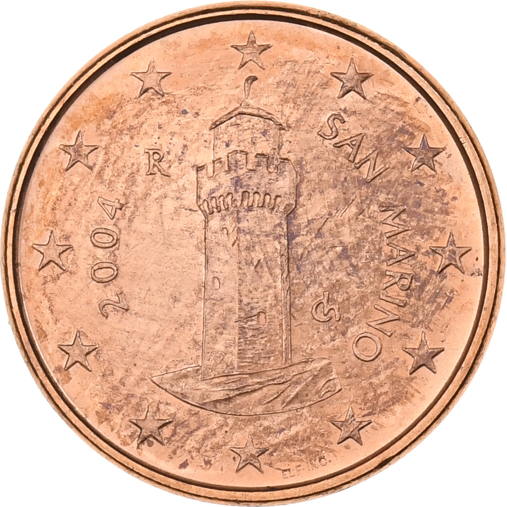 San Marino, Euro Cent, 2004, Rome, Copper Plated Steel, MS(65-70), KM:440