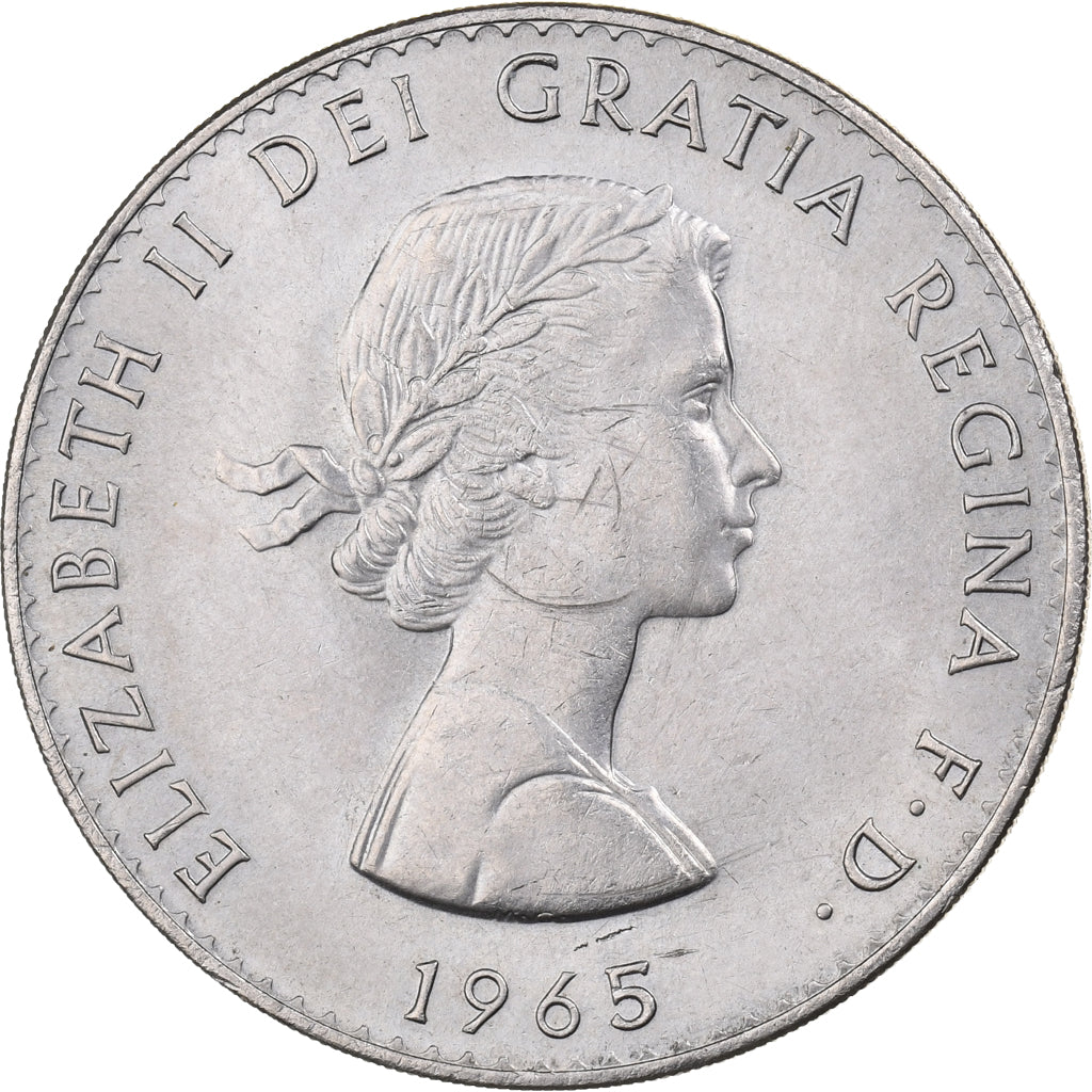 Great Britain, Elizabeth II, Crown, 1965, Copper-nickel, AU(55-58), KM:910