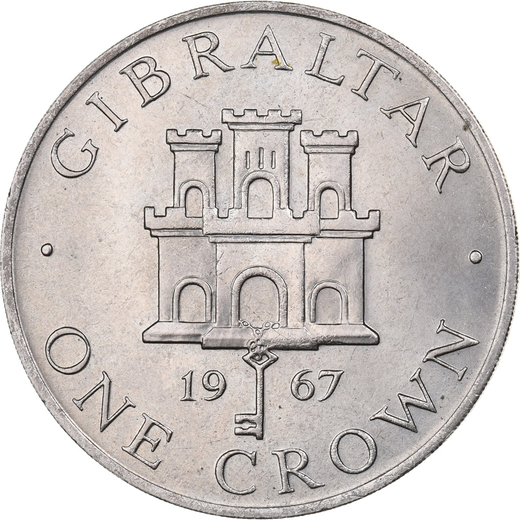Gibraltar, Elizabeth II, Crown, 1967, Cupro-nickel, SUP, KM:4