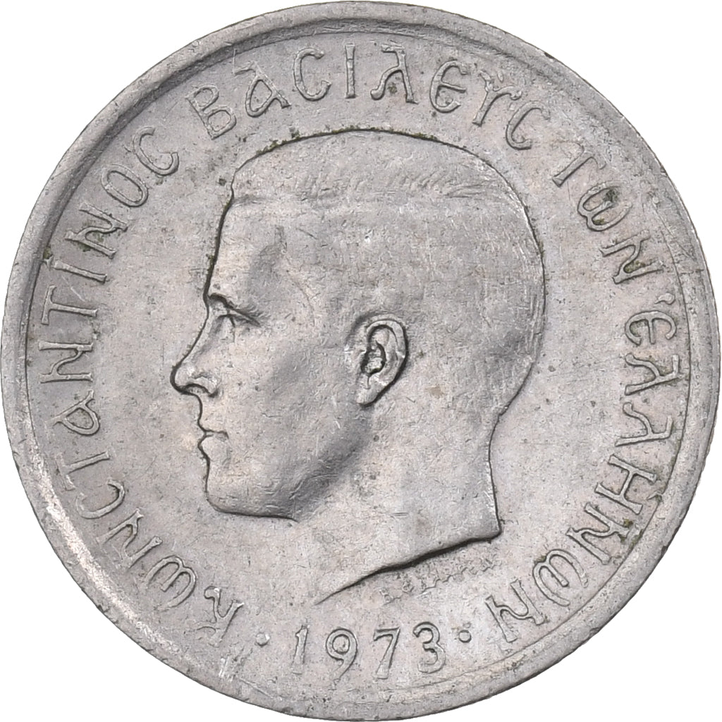 Griekenland, Constantine II, 50 Lepta, 1973, Cupro-nikkel, ZF, KM:97.1