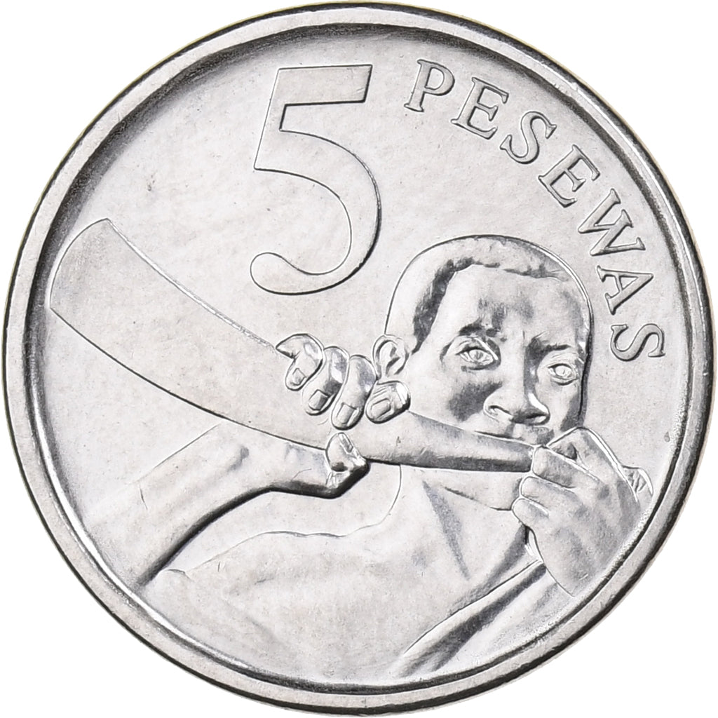 Ghana, 5 Pesewas, 2007, Acciaio ricoperto in nichel, SPL, KM:38
