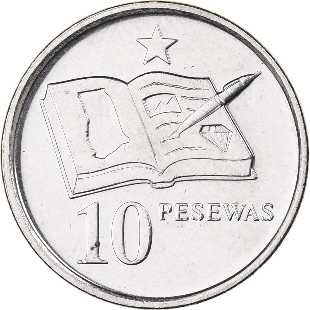 Ghana, 10 Pesewas, 2007, Nickel Clad Steel, MS(63), KM:39