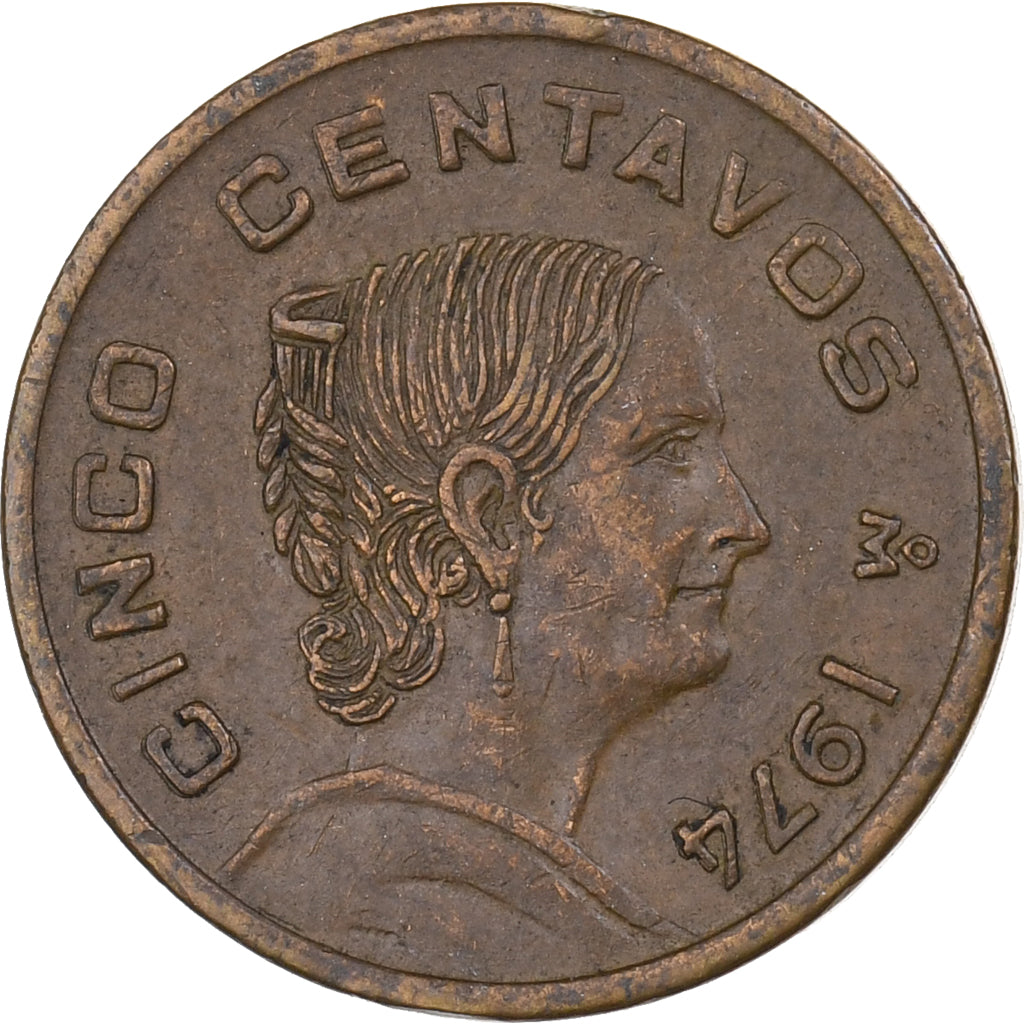 Mexiko, 5 Centavos, 1974, Messing, SS, KM:427