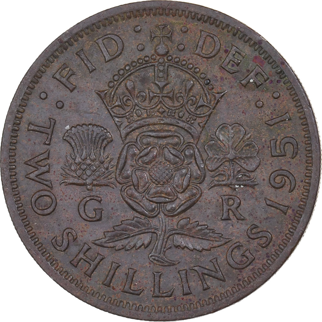 Great Britain, George VI, Florin, Two Shillings, 1951, Copper-nickel, EF(40-45)