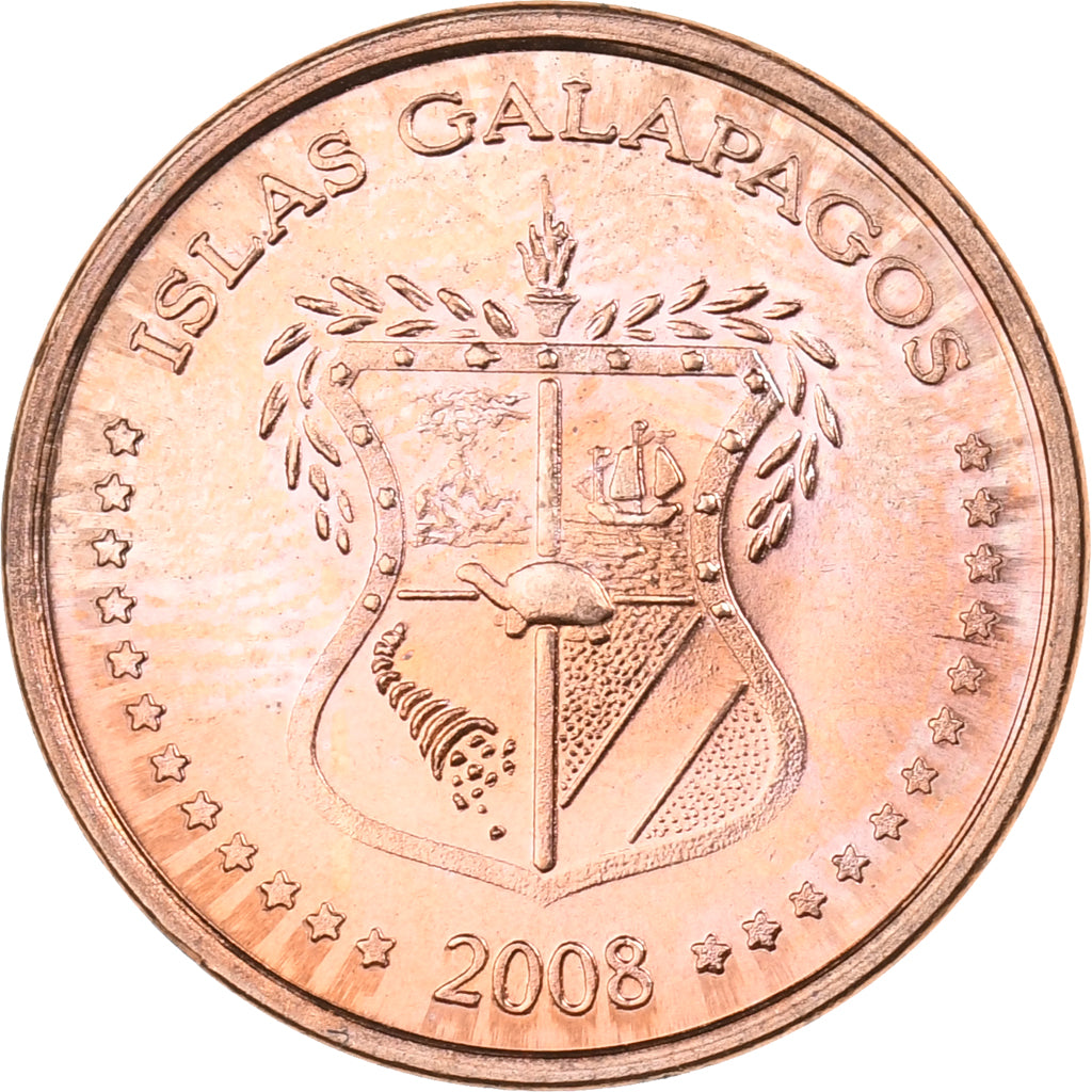 GALAPAGOS ISLANDS, 1 Centavo, 2008, Acciaio placcato rame, SPL, KM:1