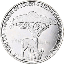 Mali, 1500 CFA Francs-1 Africa, 2003, Paris, Acciaio placcato nichel, SPL, KM:17