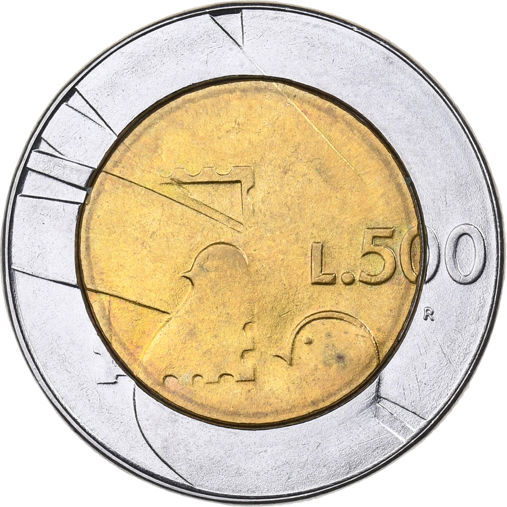 San Marino, 500 Lire, 1990, Rome, Bi-Metallic, MS(63), KM:256