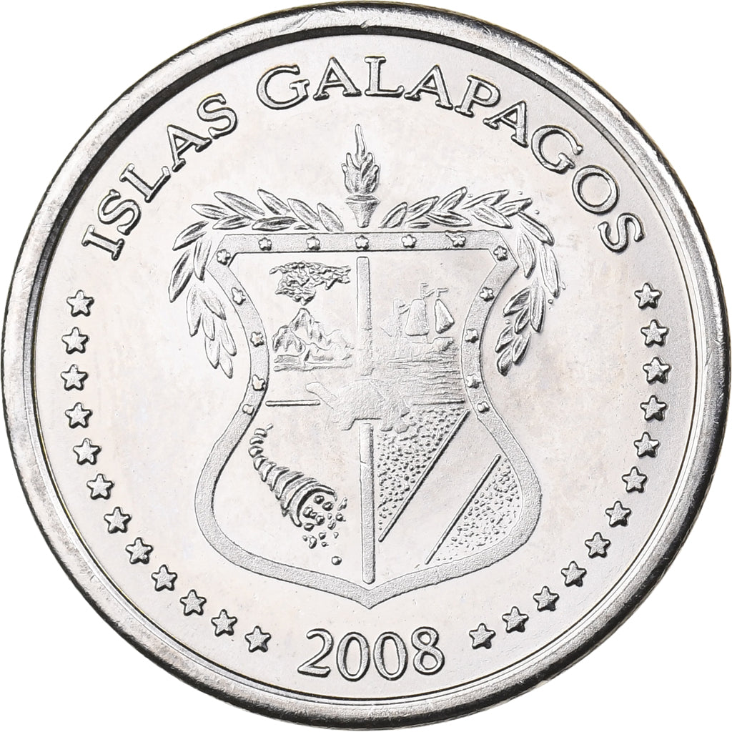 GALAPAGOS ISLANDS, 5 Centavos, 2008, Copper-nickel, MS(63), KM:2