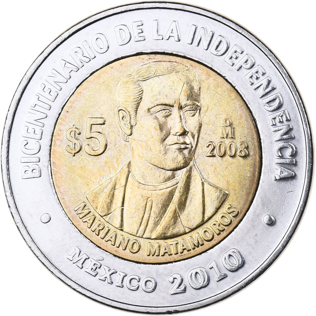 Messico, 5 Pesos, 2008, Mexico City, Bi-metallico, SPL, KM:902