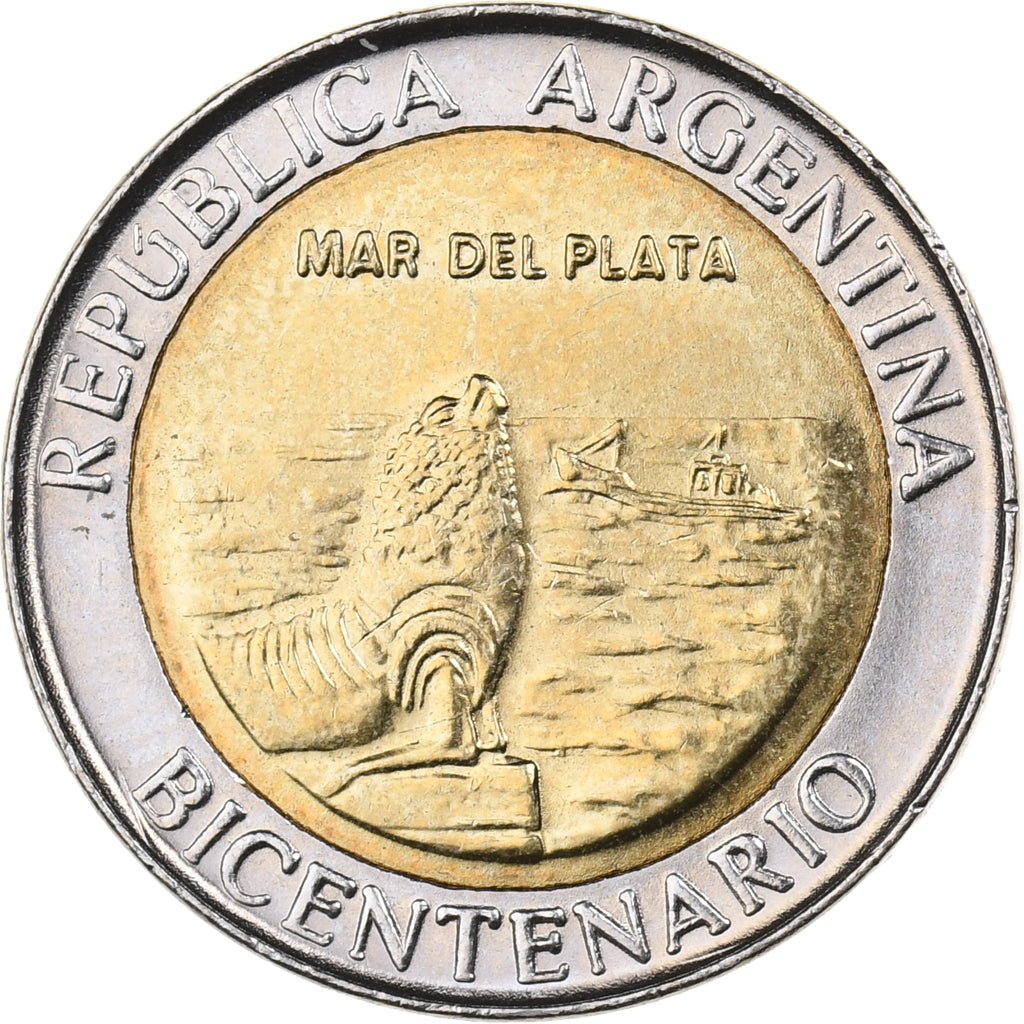 Argentina, Peso, 2010, Bi-metallico, SPL, KM:158