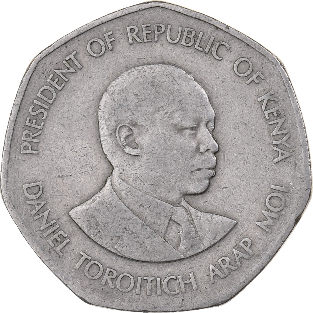 Quénia, 5 Shillings, 1985, British Royal Mint, Cobre-níquel, VF(20-25), KM:23