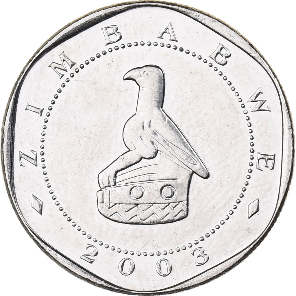 Zimbabwe, 10 Dollars, 2003, Harare, Nickel plated steel, MS(63), KM:14