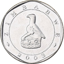 Zimbabwe, 10 Dollars, 2003, Harare, Nickel plated steel, MS(63), KM:14