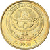 KYRGYZSTAN, 50 Tiyin, 2008, Paris, Brass plated steel, UNZ, KM:13