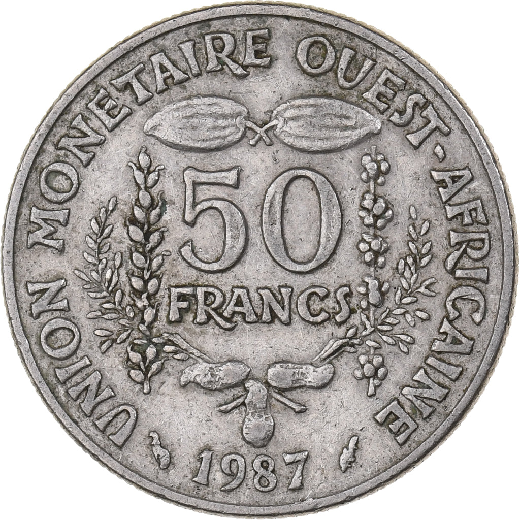 West African States, 50 Francs, 1987, Kupfer-Nickel, SS, KM:6