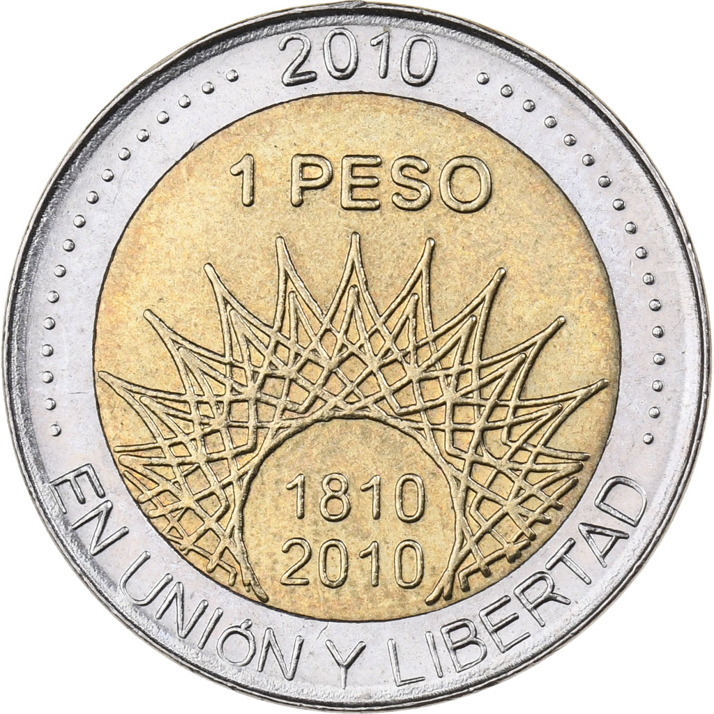 Argentina, Peso, 2010, Bi-metallico, SPL, KM:159