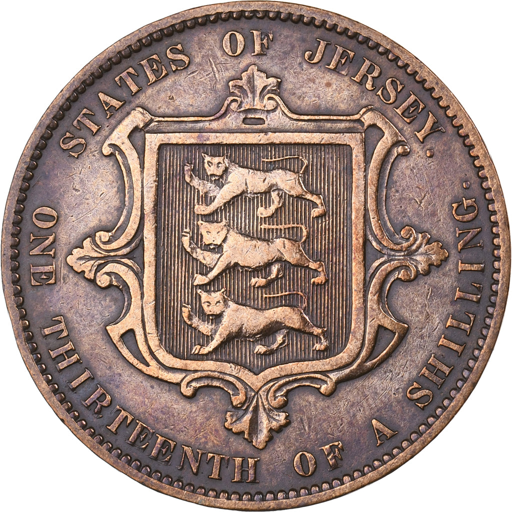 Jersey, Victoria, 1/13 Shilling, 1870, Bronze, SS, KM:5