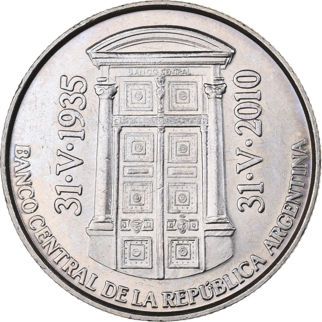 Argentina, 2 Pesos, 2010, Miedź-Nikiel, MS(63), KM:162