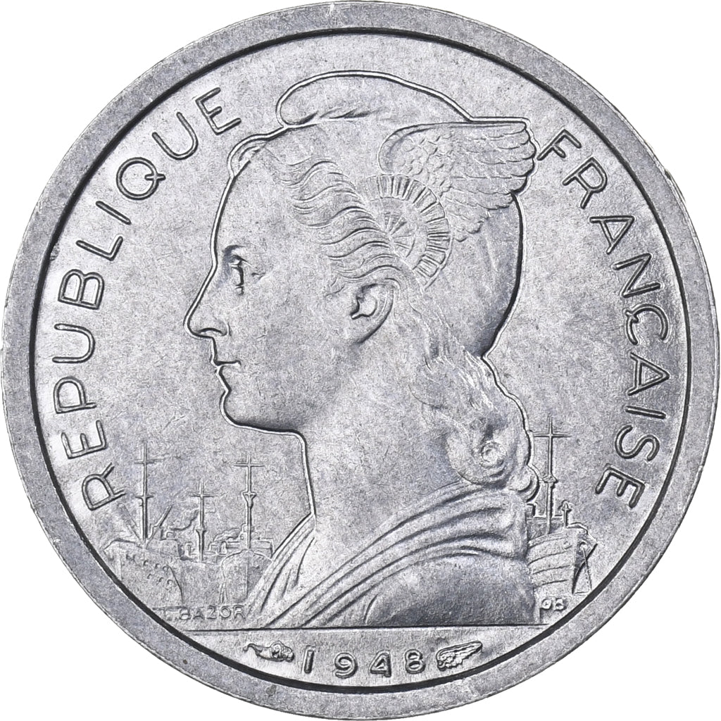 Réunion, Franc, 1948, Alluminio, FDC, KM:6.1