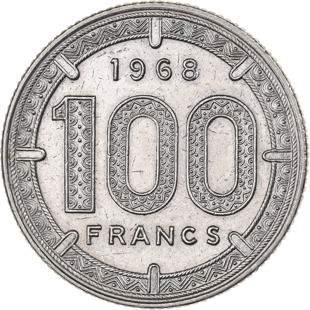 Staten van Equatoriaal Afrika, 100 Francs, 1968, Paris, Nickel, ZF, KM:5