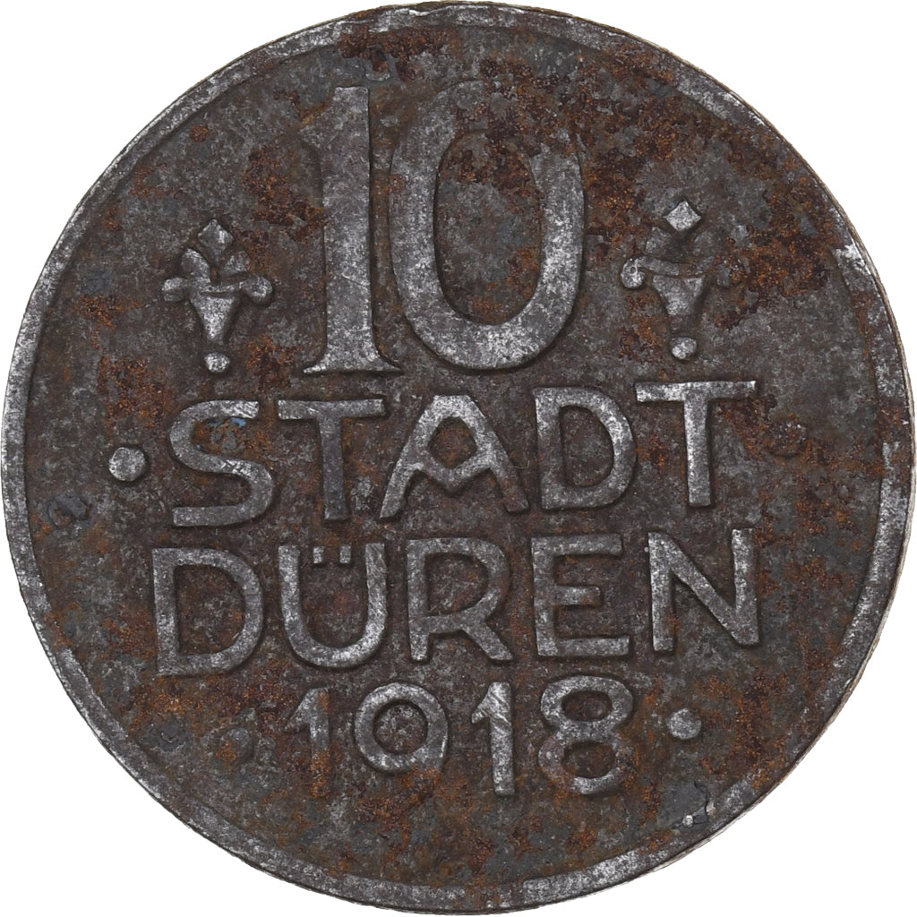 GERMANY - EMPIRE, 10 Pfennig, 1918, Iron, EF(40-45), KM:20